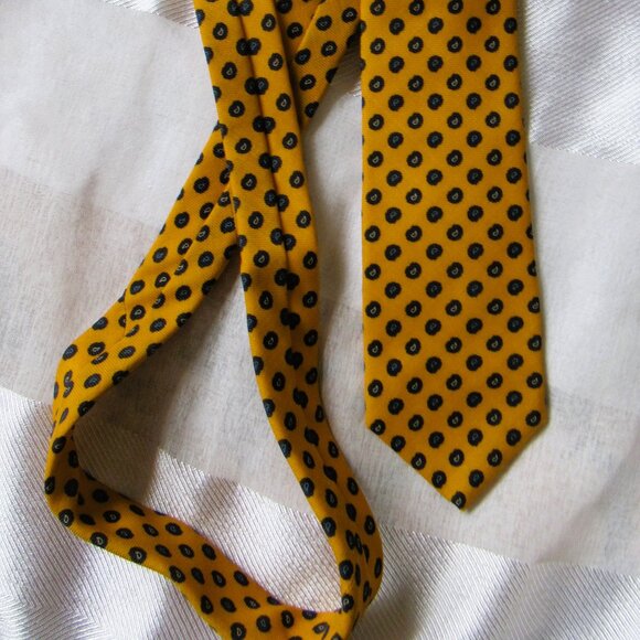 Brooks Brothers Neck Tie Mens Yellow, 100% wool, Made in USA - Picture 4 of 4